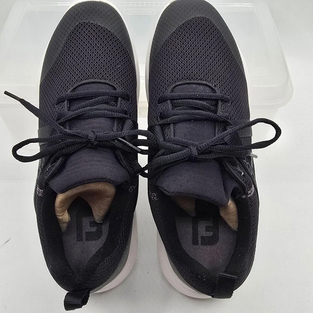 FootJoy FJ Flex Shoes Womens Size 7.5 Black Mesh Lace Up Golf Sneakers 95728